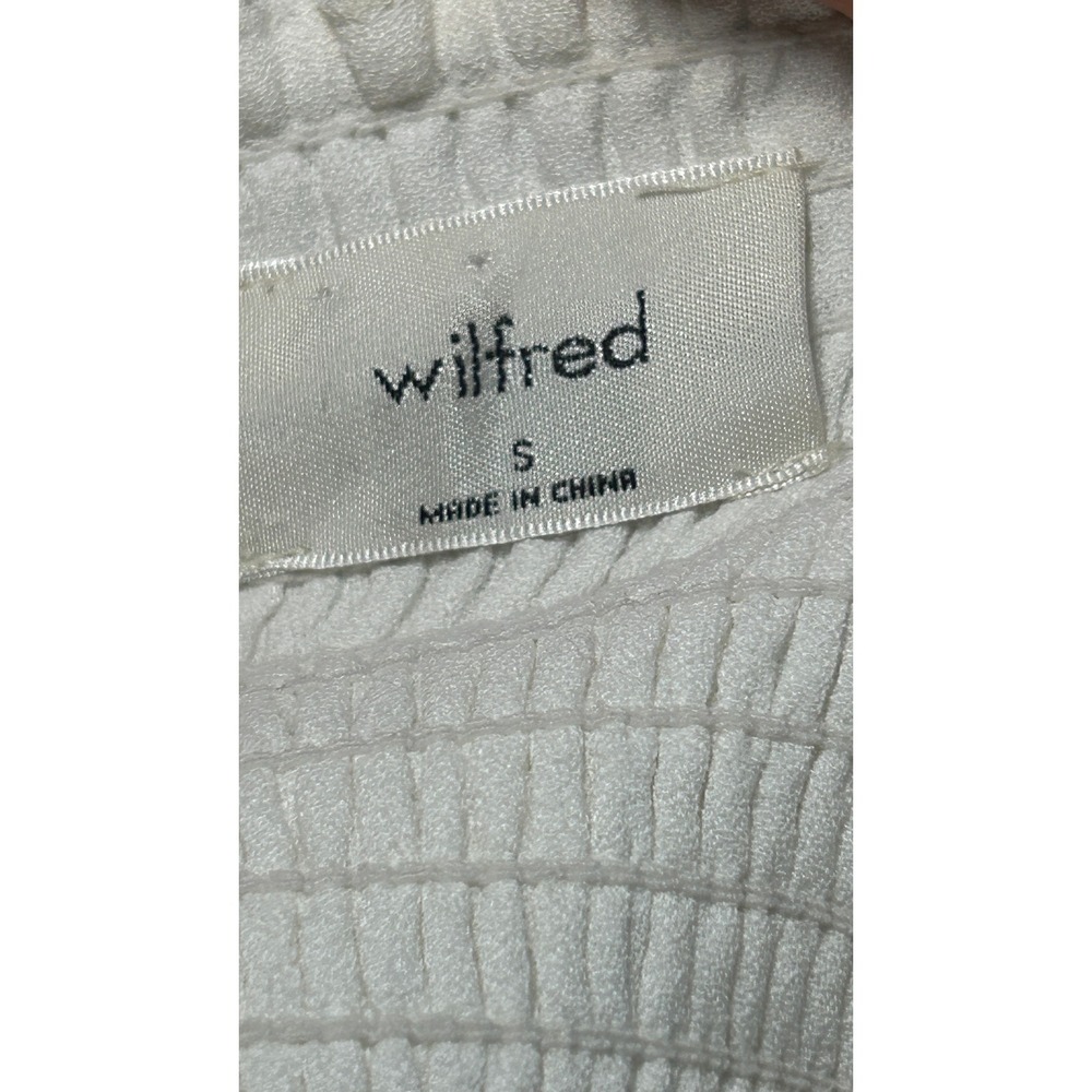 Wilfred Novella Blouse S White Sweetheart Puff Sleeve Smocked Back Romantic Top - Picture 5 of 7